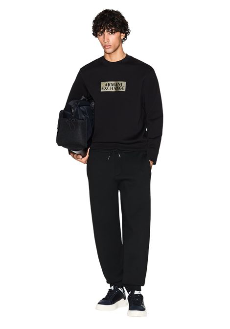 Felpa nera girocollo in cotone ARMANI EXCHANGE | Felpe | XM001892 AF10818MC237